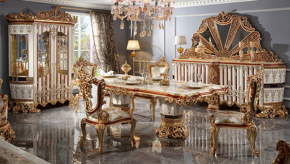 Royal Hurrem Hand Carved Teak Dining Table Set II, Saharanpur, Dining Table