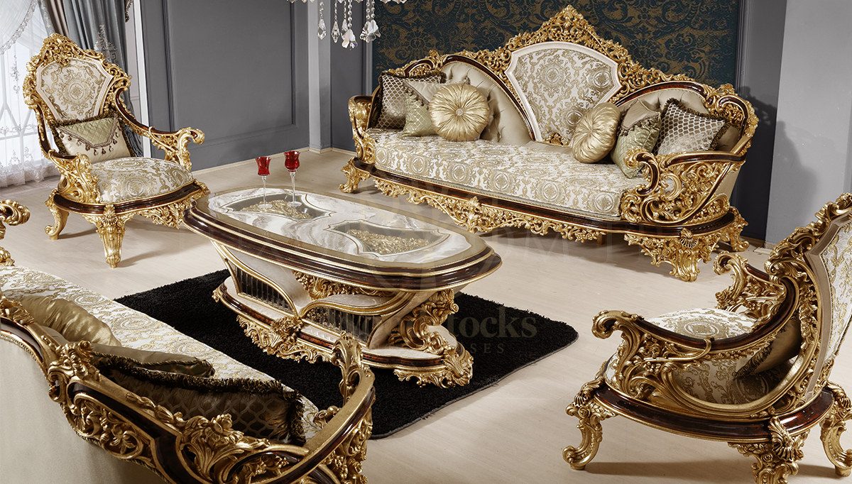 Royal Mercan Hand Carved Teak Sofa Set II, Saharanpur, Sofa Set