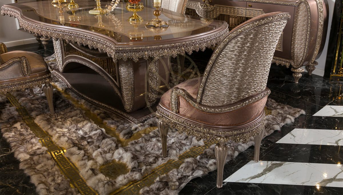 Royal Vegas Hand Carved Teak Dining Table Set, Saharanpur, view 7