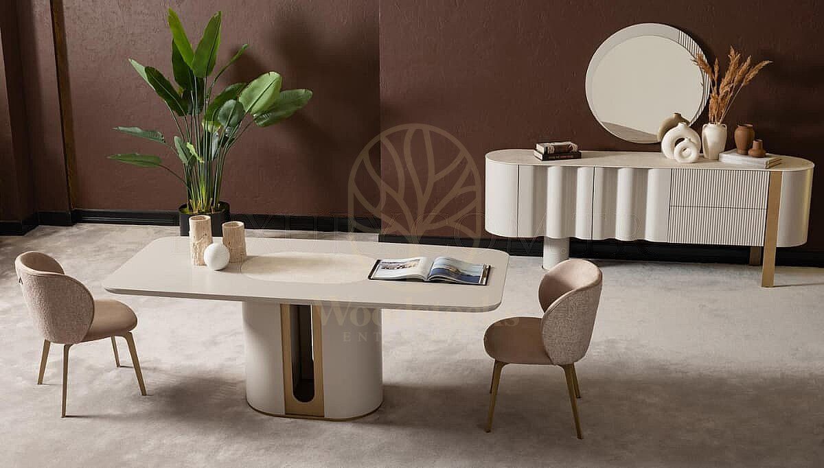 Luxury Moda Handcrafted Teak Dining Table Set, Saharanpur, view 4