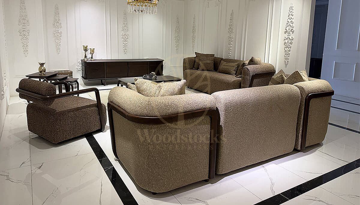 Luxury Aston Brown Handcrafted Teak Sofa Set, Saharanpur, view 2