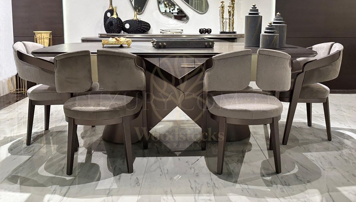 Luxury Porter Handcrafted Teak Dining Table Set, Saharanpur, view 6