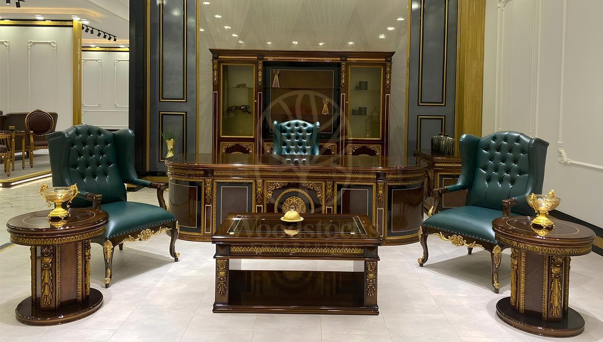 Royal Ayaz Hand Carved Teak Office Table, Saharanpur, Office & Study Table