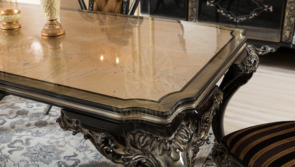 Royal Esante Hand Carved Teak Dining Table Set, Saharanpur, view 4