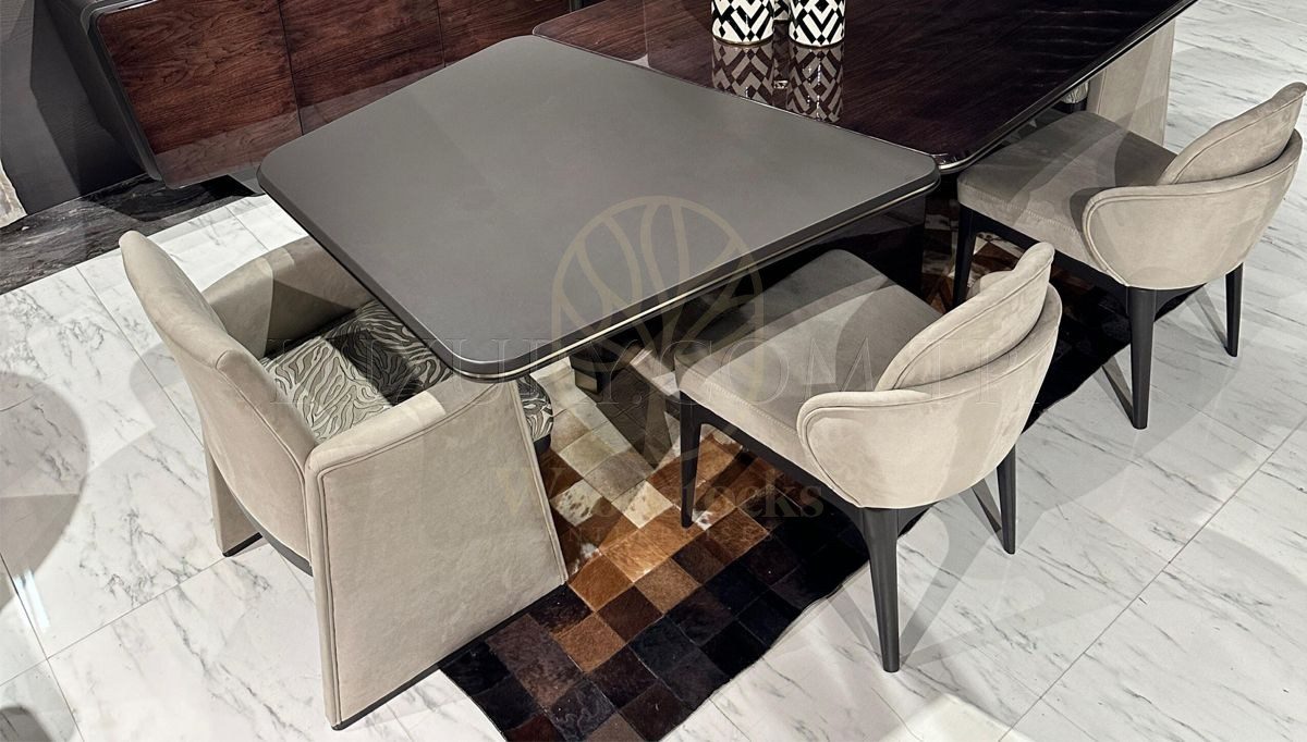 Luxury Pasente Handcrafted Teak Dining Table Set, Saharanpur, view 7