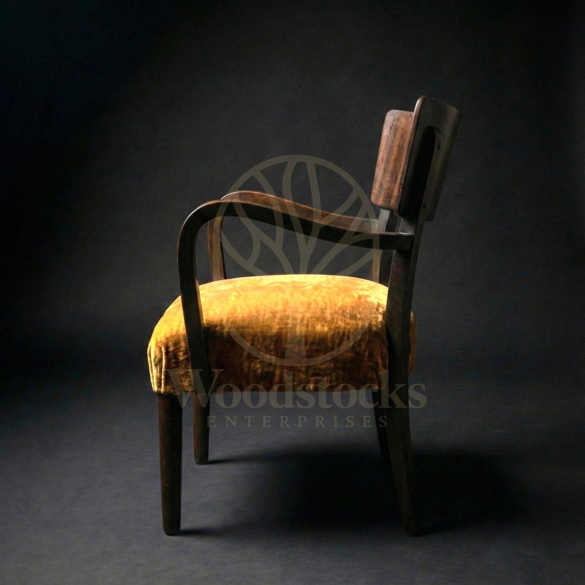 Luxury Teak Prague Art Deco Bridge Armchair, Saharanpur, view 3