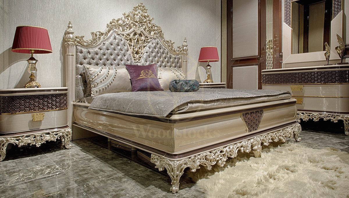 Royal Atlanta Hand Carved Teak King Size Bed, Saharanpur, view 3