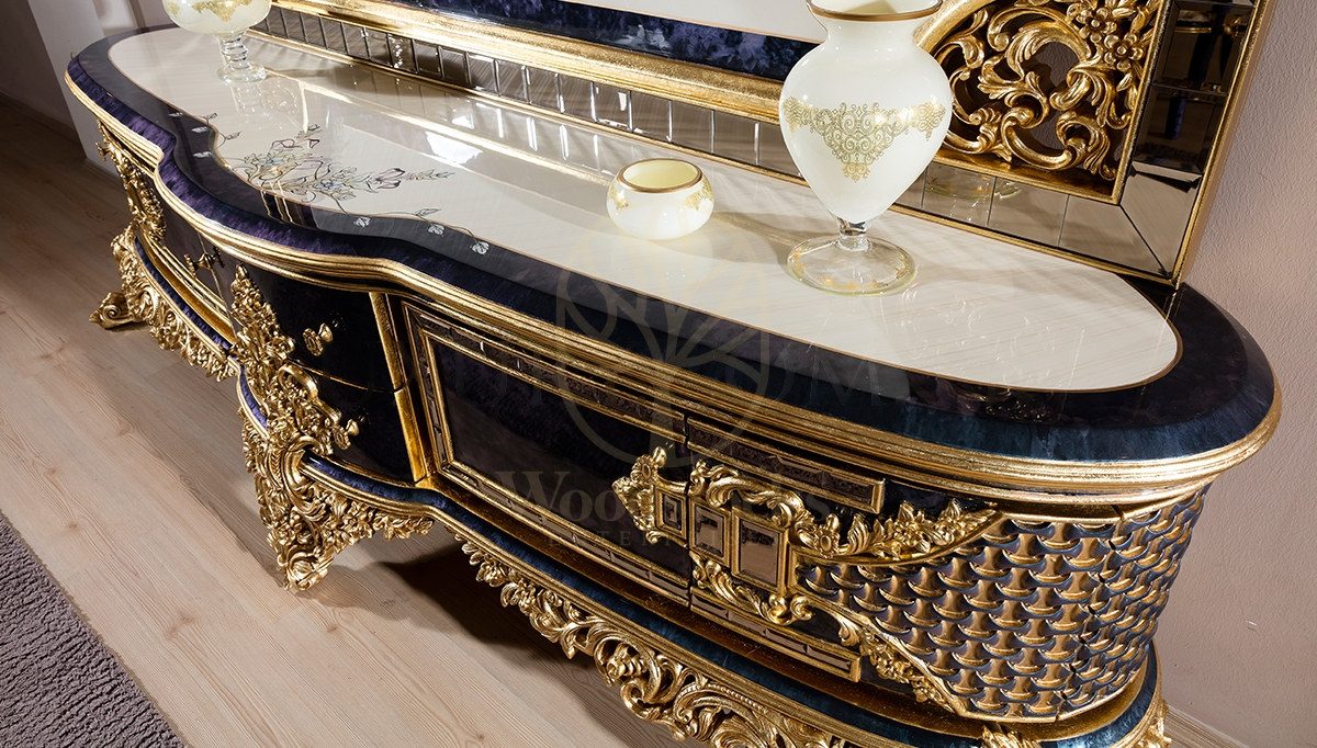 Royal Dubai Hand Carved Teak Dining Table Set, Saharanpur, view 8