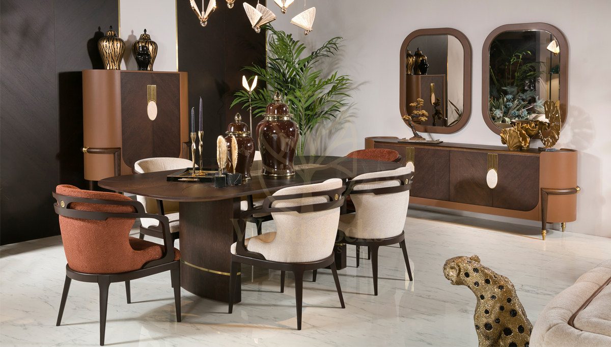 Luxury Lanvin Handcrafted Teak Dining Table Set, Saharanpur, Dining Table