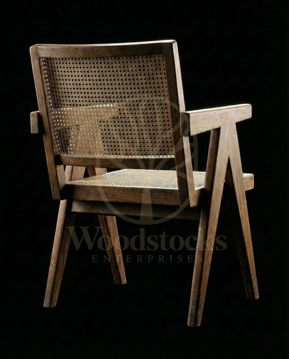 Luxury Teak Chandigarh Secretariat Cane Armchair, Saharanpur, view 5