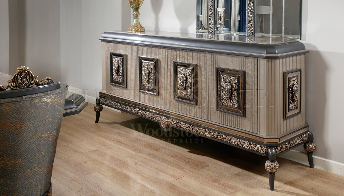 Royal Levis Hand Carved Teak Dining Table Set, Saharanpur, view 3
