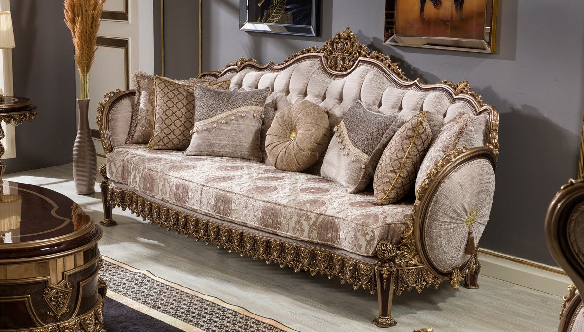 Royal Melina Brown Hand Carved Teak Sofa Set, Saharanpur, view 3