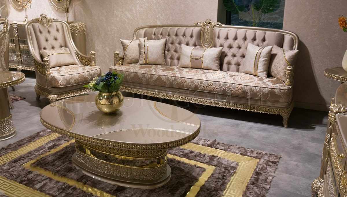 Royal Polera Hand Carved Teak Sofa Set, Saharanpur, view 2