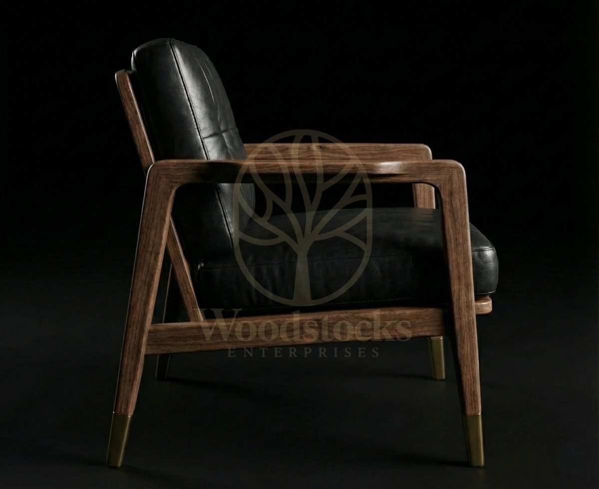 Luxury Teak Mid-Century Modernist Club Chair, Saharanpur, view 3