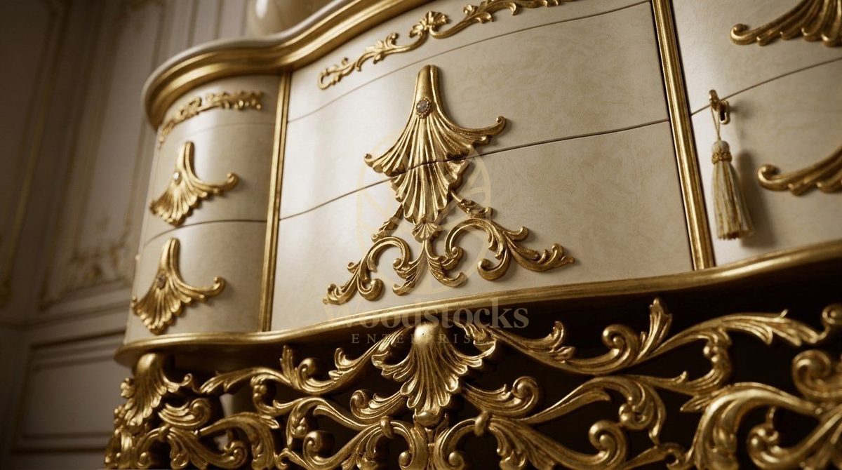 Teak Ornate Gold Dressing Table II, view 4