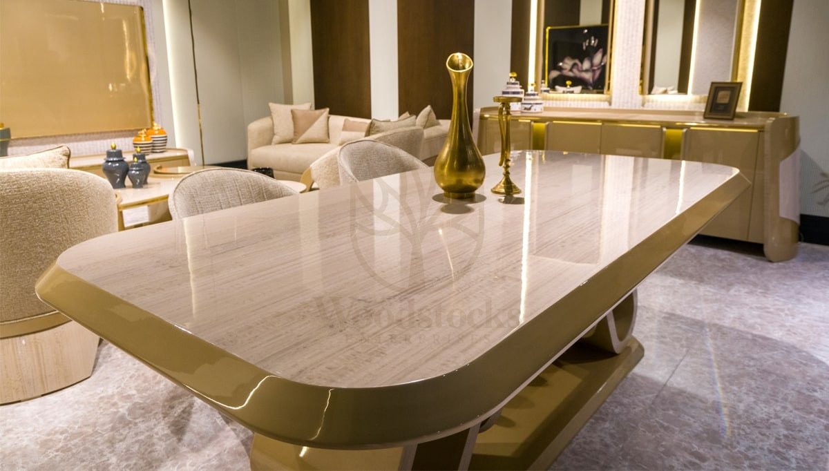 Luxury Karos Handcrafted Teak Dining Table Set, Saharanpur, view 2