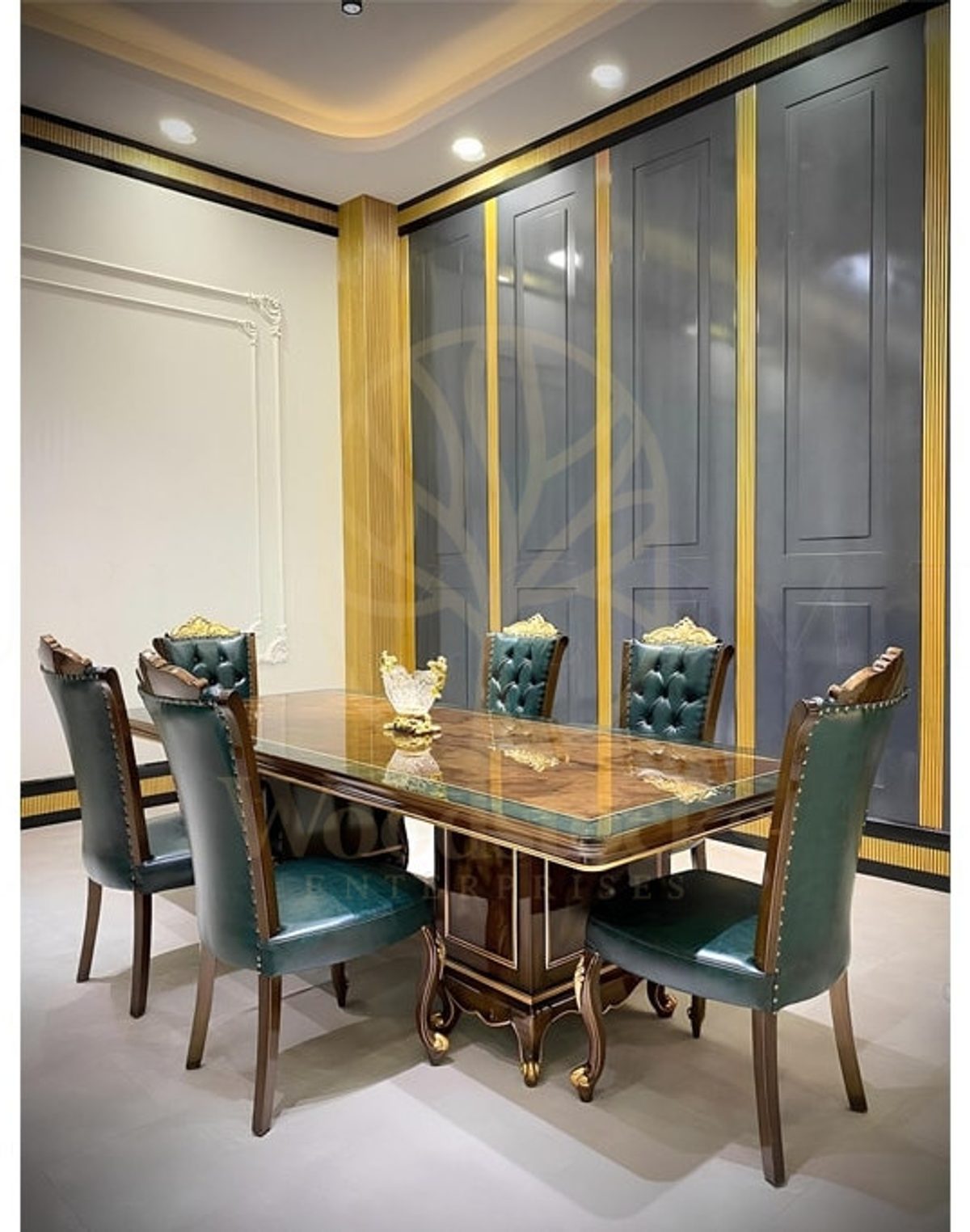Royal Fontana Hand Carved Teak Office Table, Saharanpur, view 3
