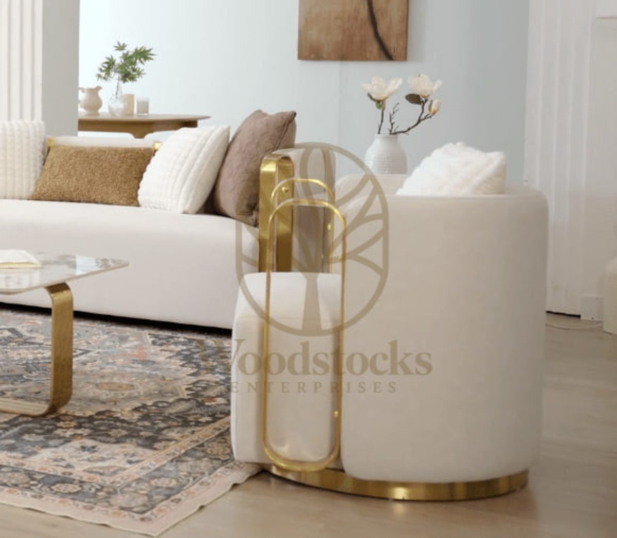 Luxury Gold Living Room Chair II, alternate view