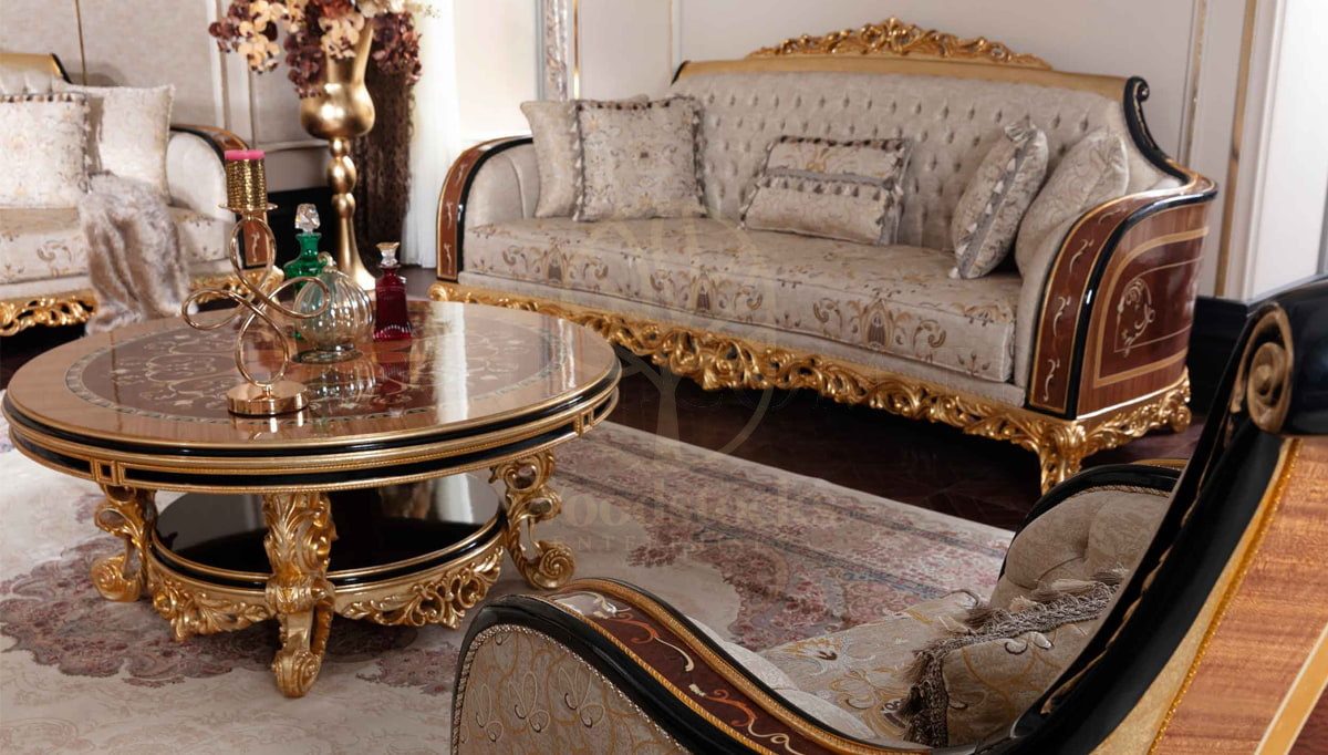 Royal Panamera Marquetry Hand Carved Teak Sofa Set, Saharanpur, view 4