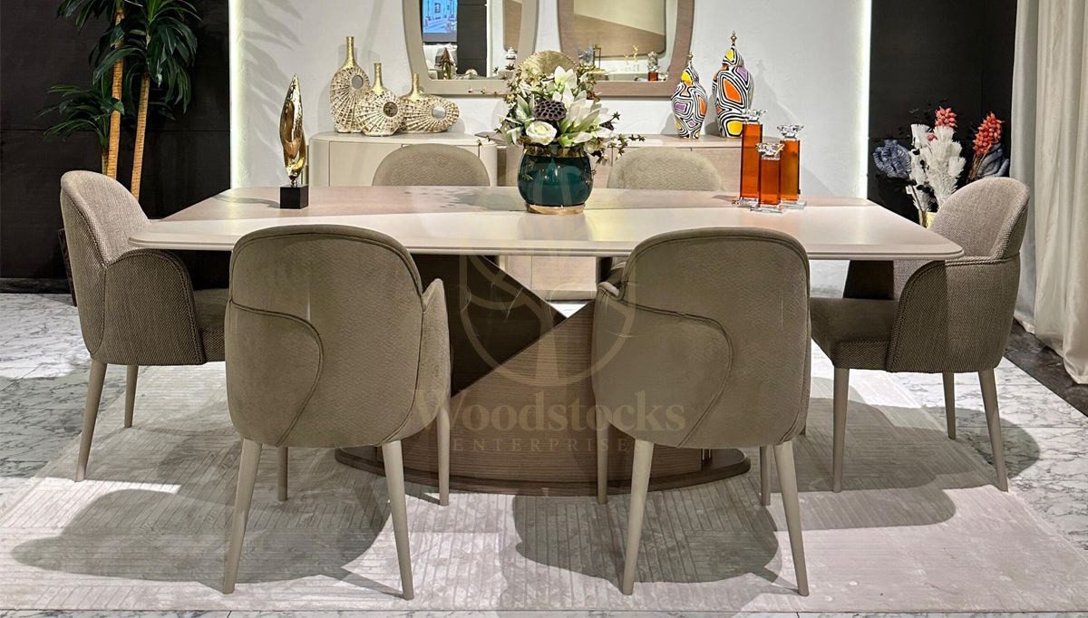 Luxury Aldina Handcrafted Teak Dining Table Set, Saharanpur, view 5