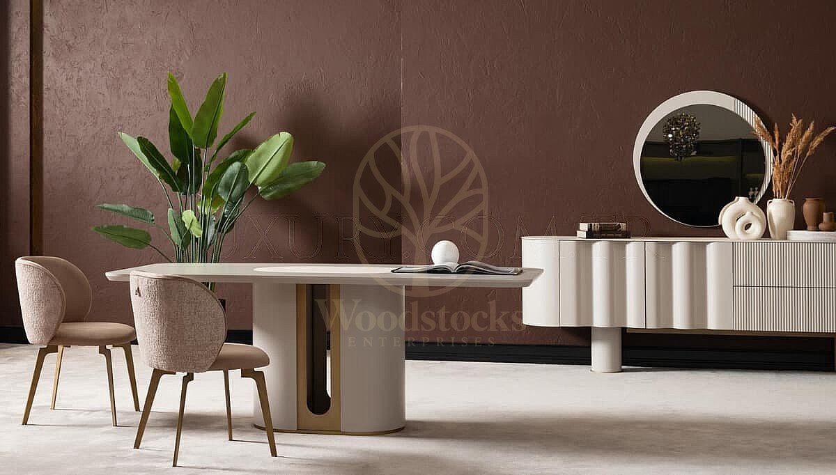 Luxury Moda Handcrafted Teak Dining Table Set, Saharanpur, view 2