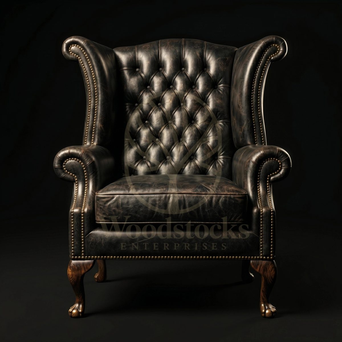 Luxury Teak Kensington Library Leather Wing Chair, Saharanpur, view 2