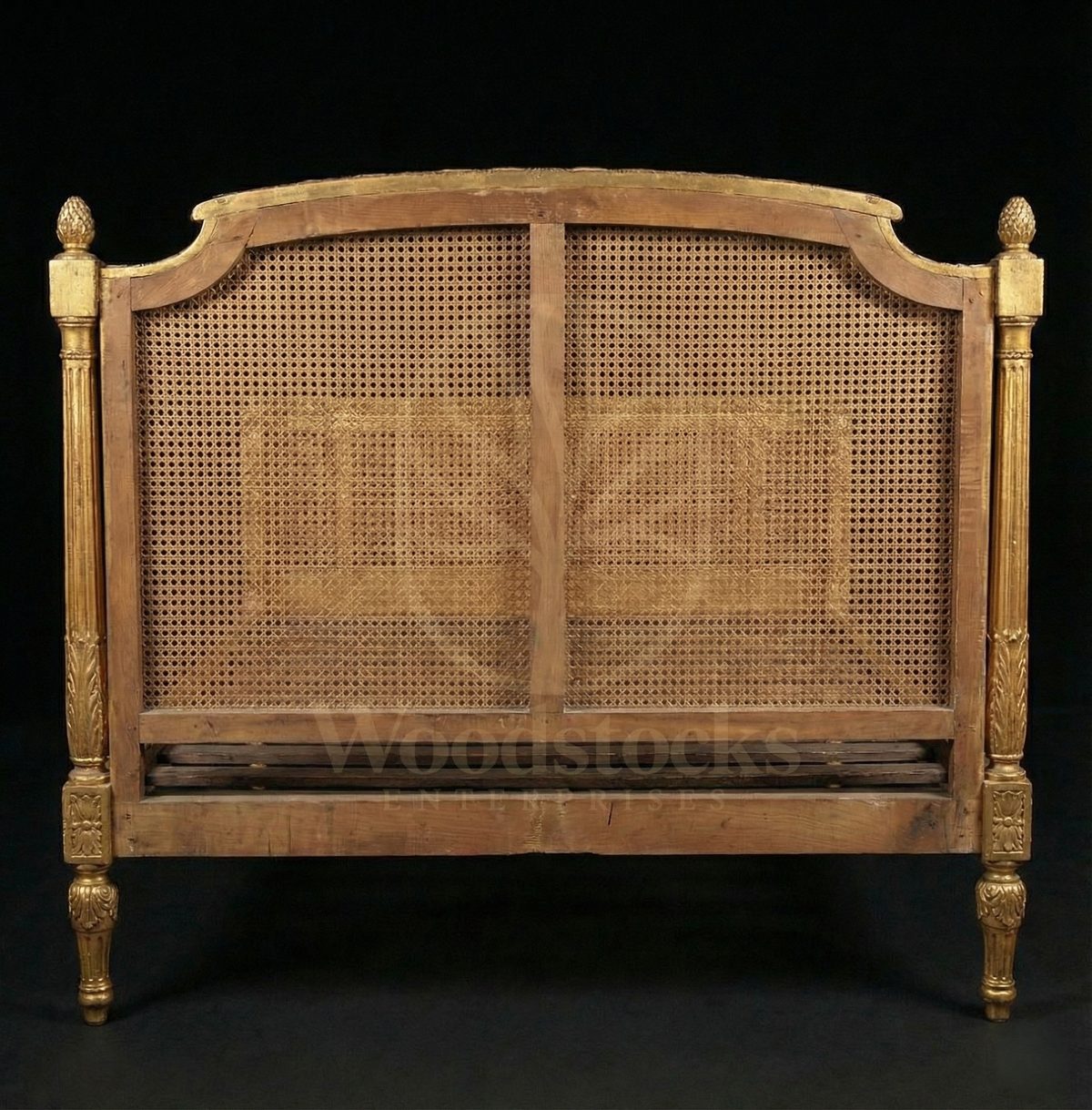 Royal Hand Carved Teak Gilded Parisian Salon Bed, Saharanpur, view 4