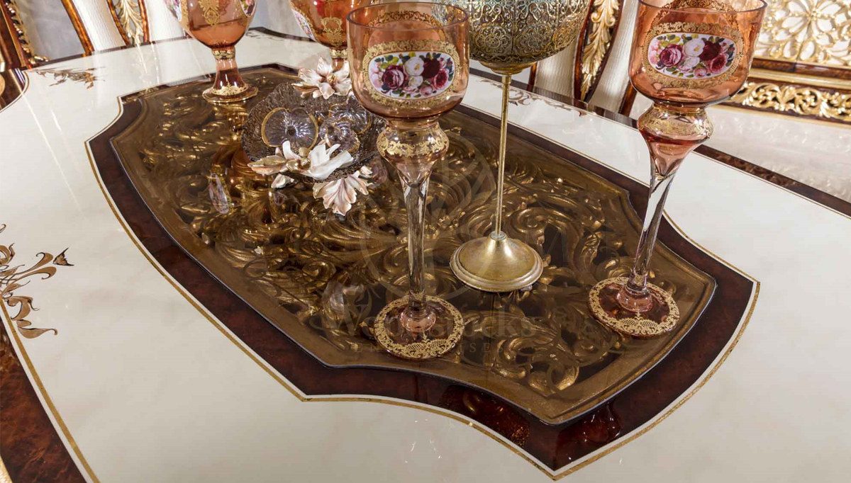 Royal Sultanzade Hand Carved Teak Dining Table Set, Saharanpur, view 7