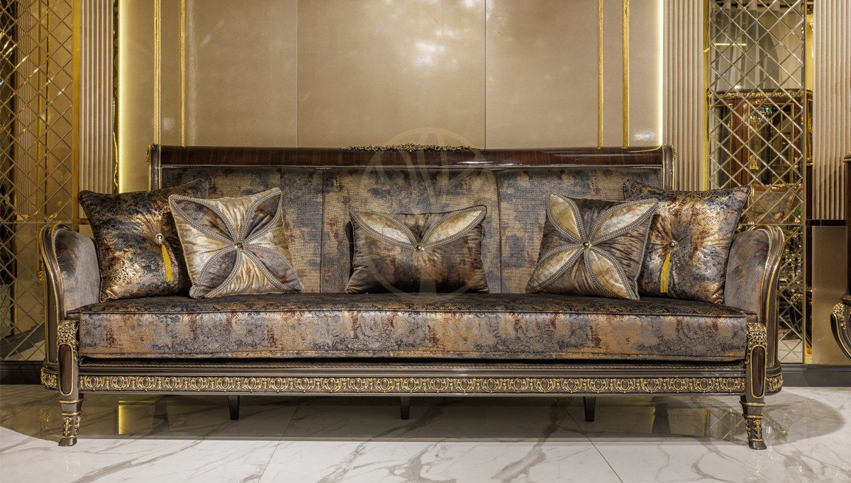 Royal Benito Hand Carved Teak Sofa Set, Saharanpur, Sofa Set