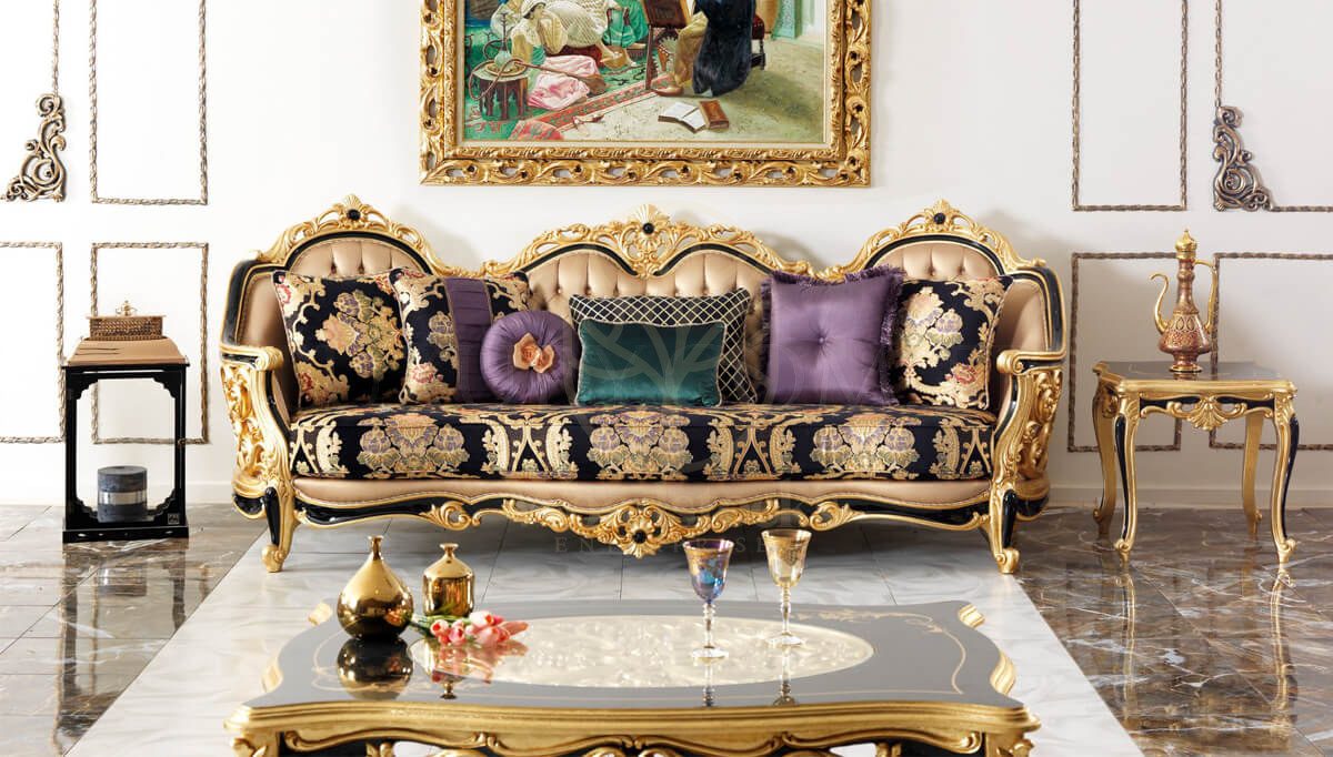 Royal Harzemsah Black Hand Carved Teak Sofa Set, Saharanpur, view 6