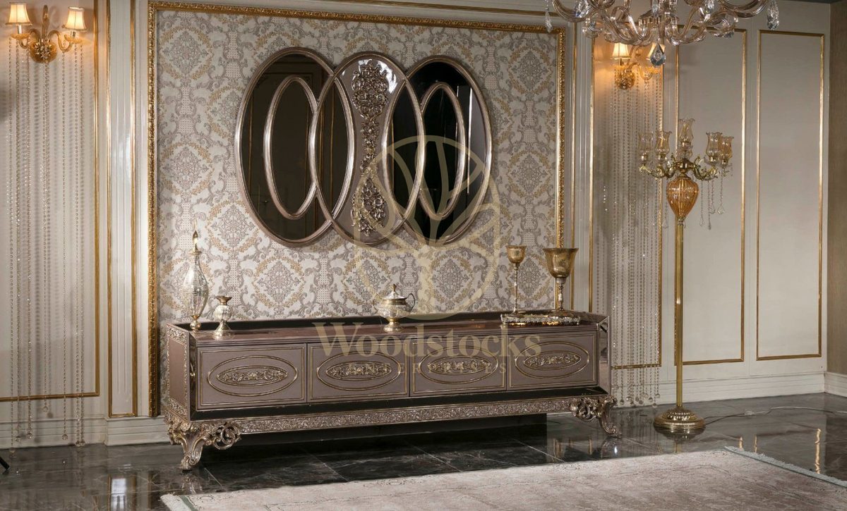 Teak Ravello Taupe and Gold Console Table, Console Table