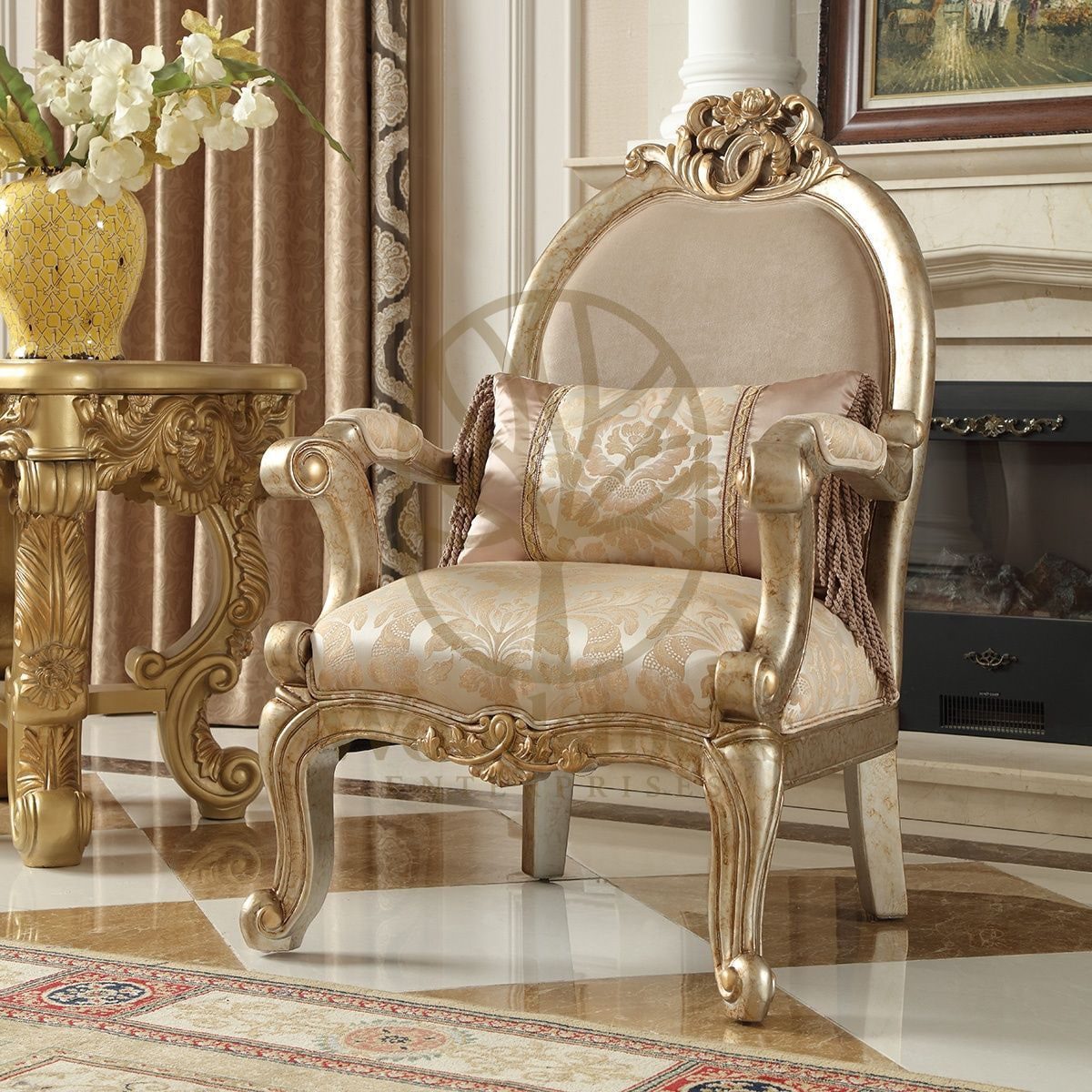 Teak Luxury Italian Handcarved Sofa Set, view 3