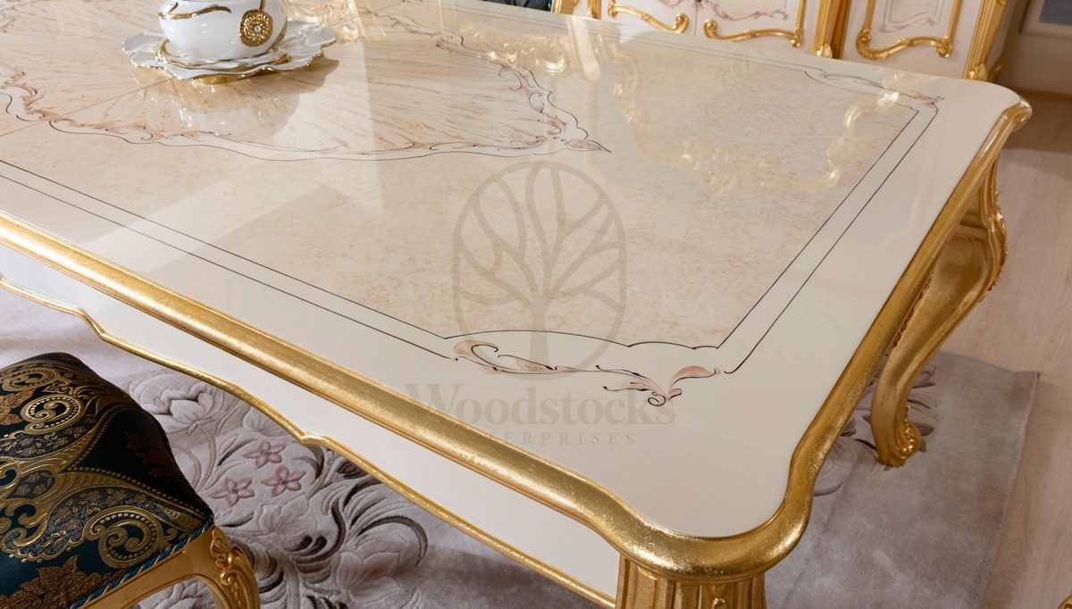 Royal Asaba Hand Carved Teak Dining Table Set, Saharanpur, view 7