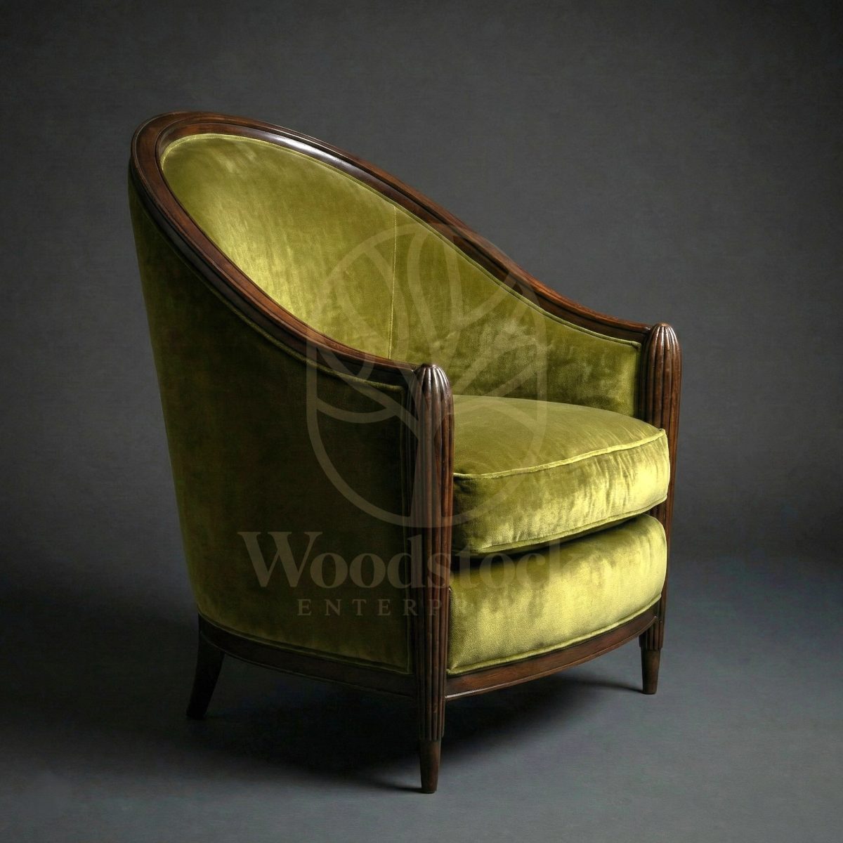 Luxury Teak Montparnasse Art Deco Club Chair, Saharanpur, Living Room Chair