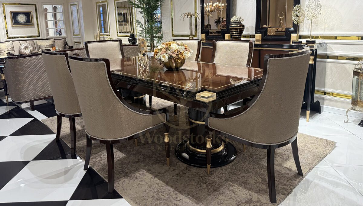 Royal Mansion Hand Carved Teak Dining Table Set, Saharanpur, view 2