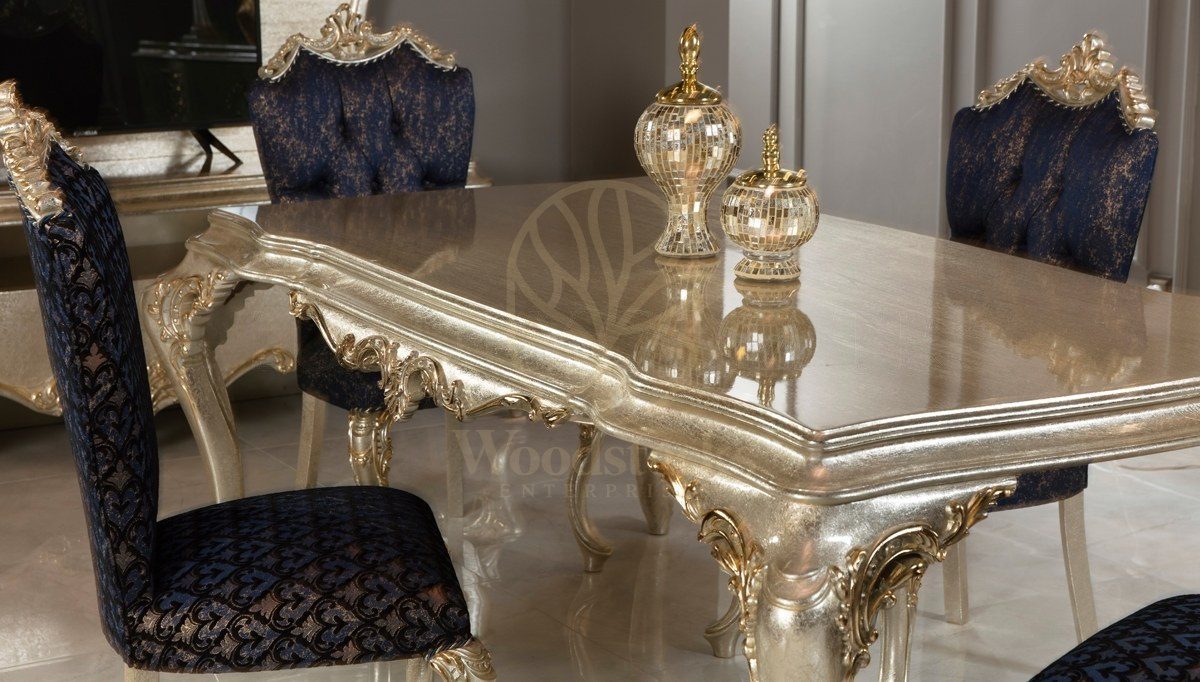 Royal Beyzade Hand Carved Teak Dining Table Set, Saharanpur, view 6