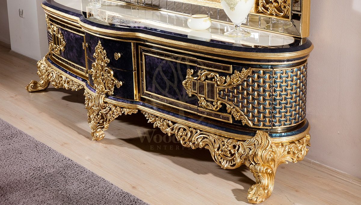 Royal Dubai Hand Carved Teak Dining Table Set II, Saharanpur, view 10