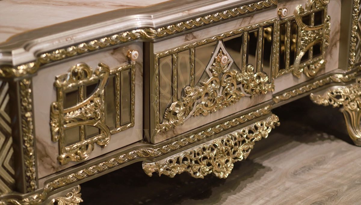 Royal Tetova Hand Carved Teak TV Cabinet, Saharanpur, view 3