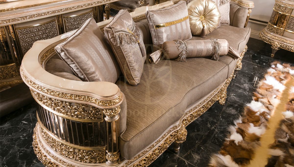 Royal Living Velvet Hand Carved Teak Sofa Set, Saharanpur, view 10