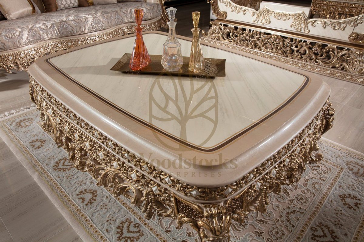 Teak Sovereign Light Brown and Gold Center Table, view 2