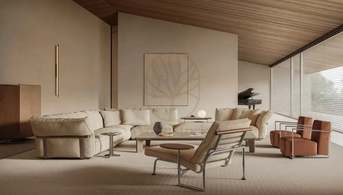 Luxury Botera Handcrafted Teak L-Shape Sofa, Saharanpur, view 2