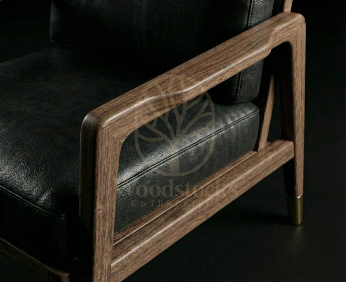 Luxury Teak Mid-Century Modernist Club Chair, Saharanpur, view 4