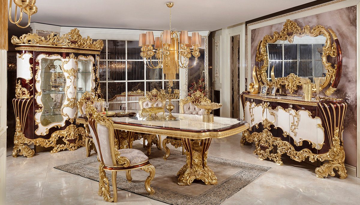 Royal Laveras Hand Carved Teak Dining Table Set, Saharanpur, Dining Table