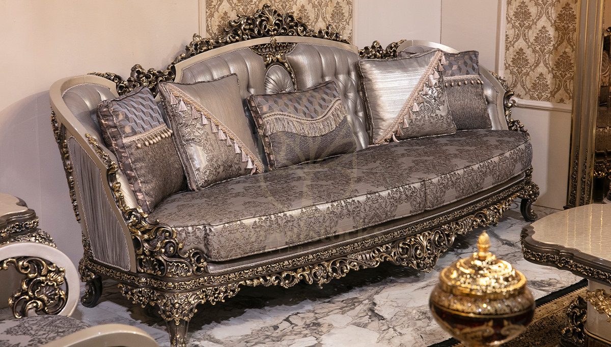 Royal Aregon Hand Carved Teak Sofa Set, Saharanpur, Sofa Set