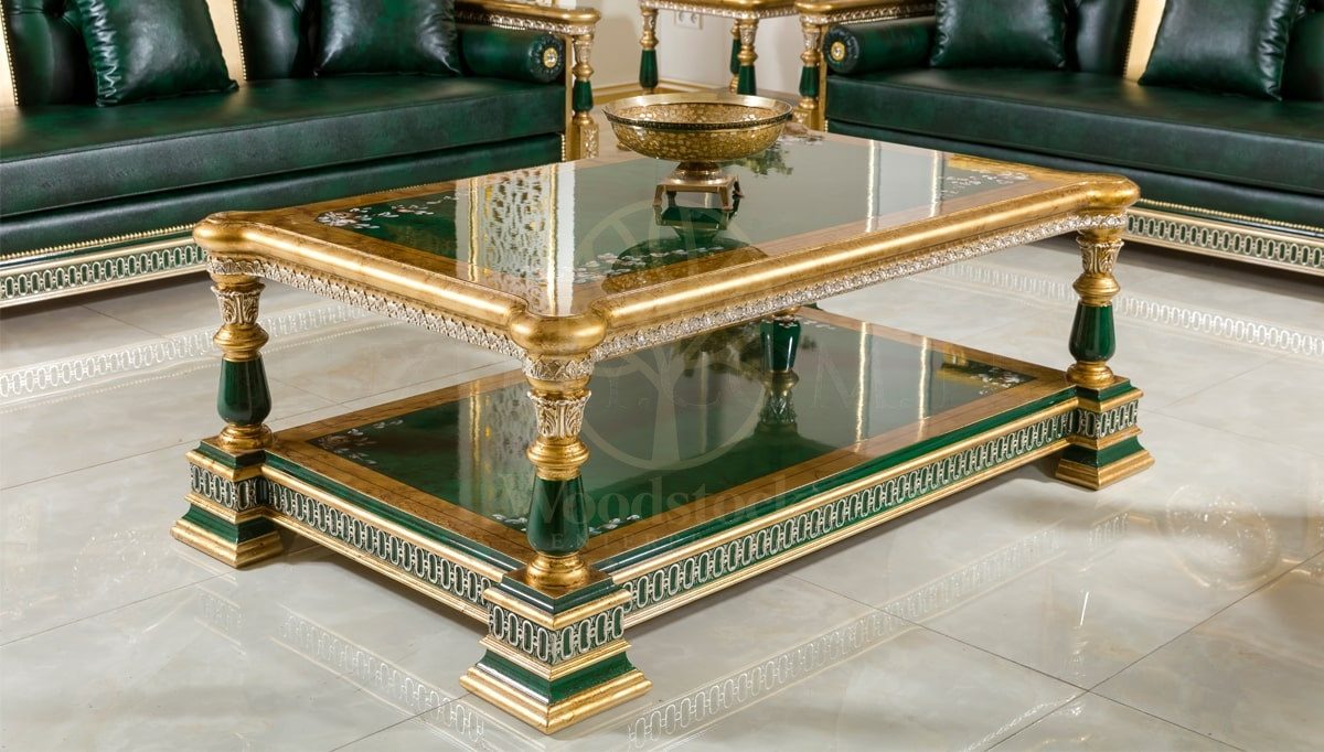 Royal Saheste Green Hand Carved Teak Sofa Set, Saharanpur, view 3