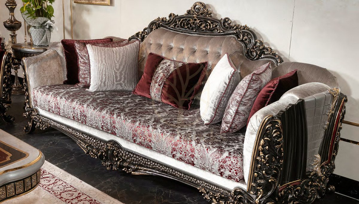 Royal Morocco Hand Carved Teak Sofa Set, Saharanpur, view 2