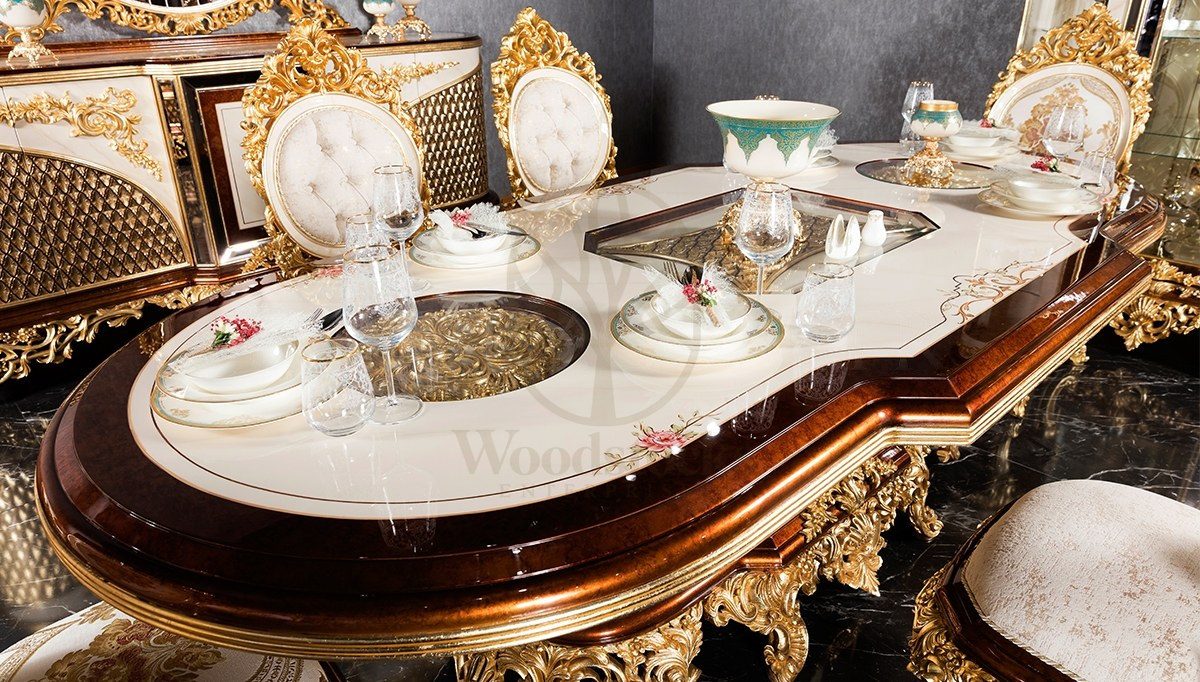Royal Hazar Hand Carved Teak Dining Table Set, Saharanpur, view 2
