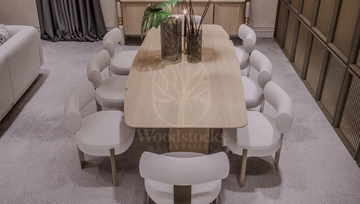 Luxury Aura Handcrafted Teak Dining Table Set, Saharanpur, view 2