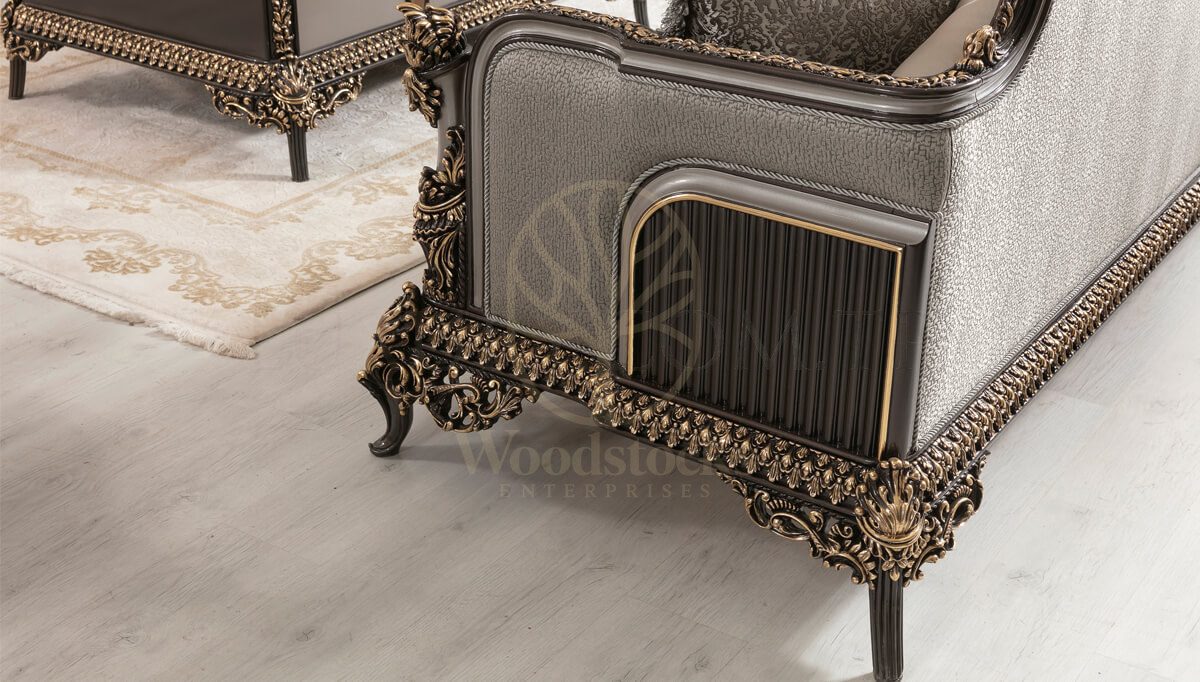 Royal Whiteit Hand Carved Teak Sofa Set, Saharanpur, view 2