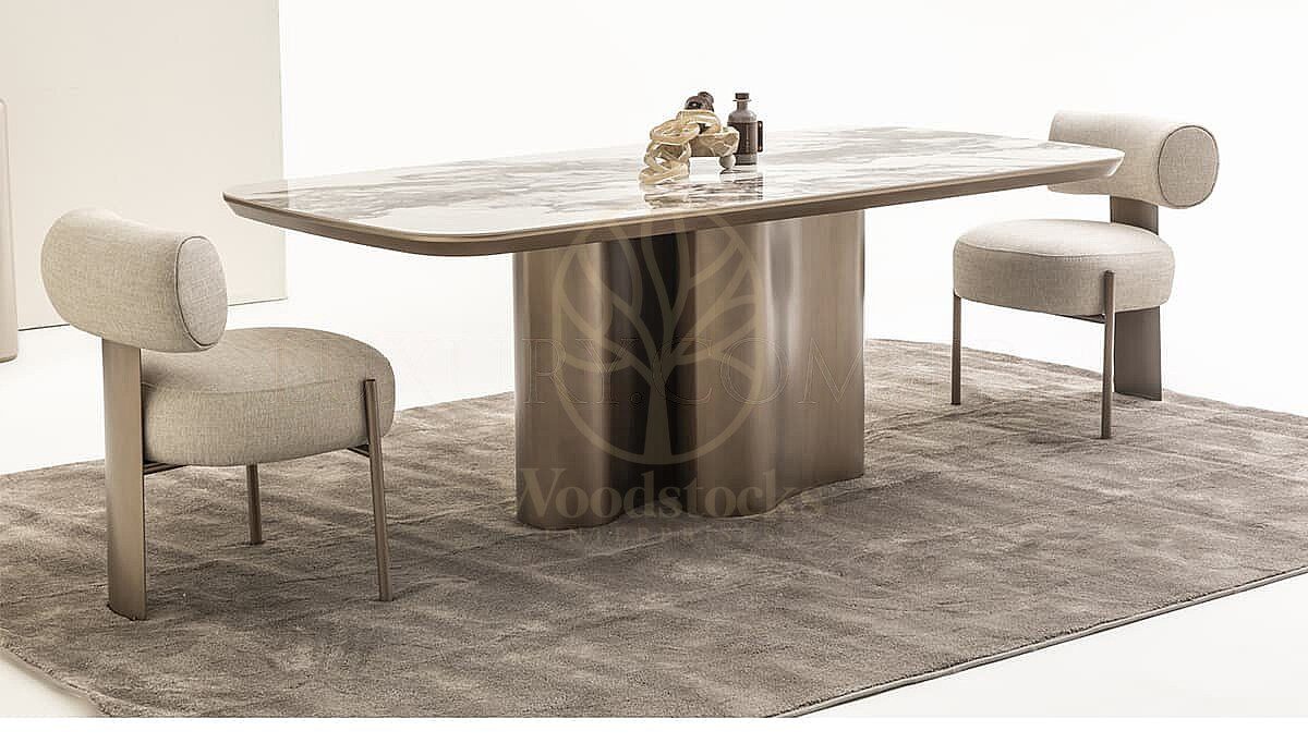 Luxury Pera Beige Handcrafted Teak Dining Table Set, Saharanpur, view 5